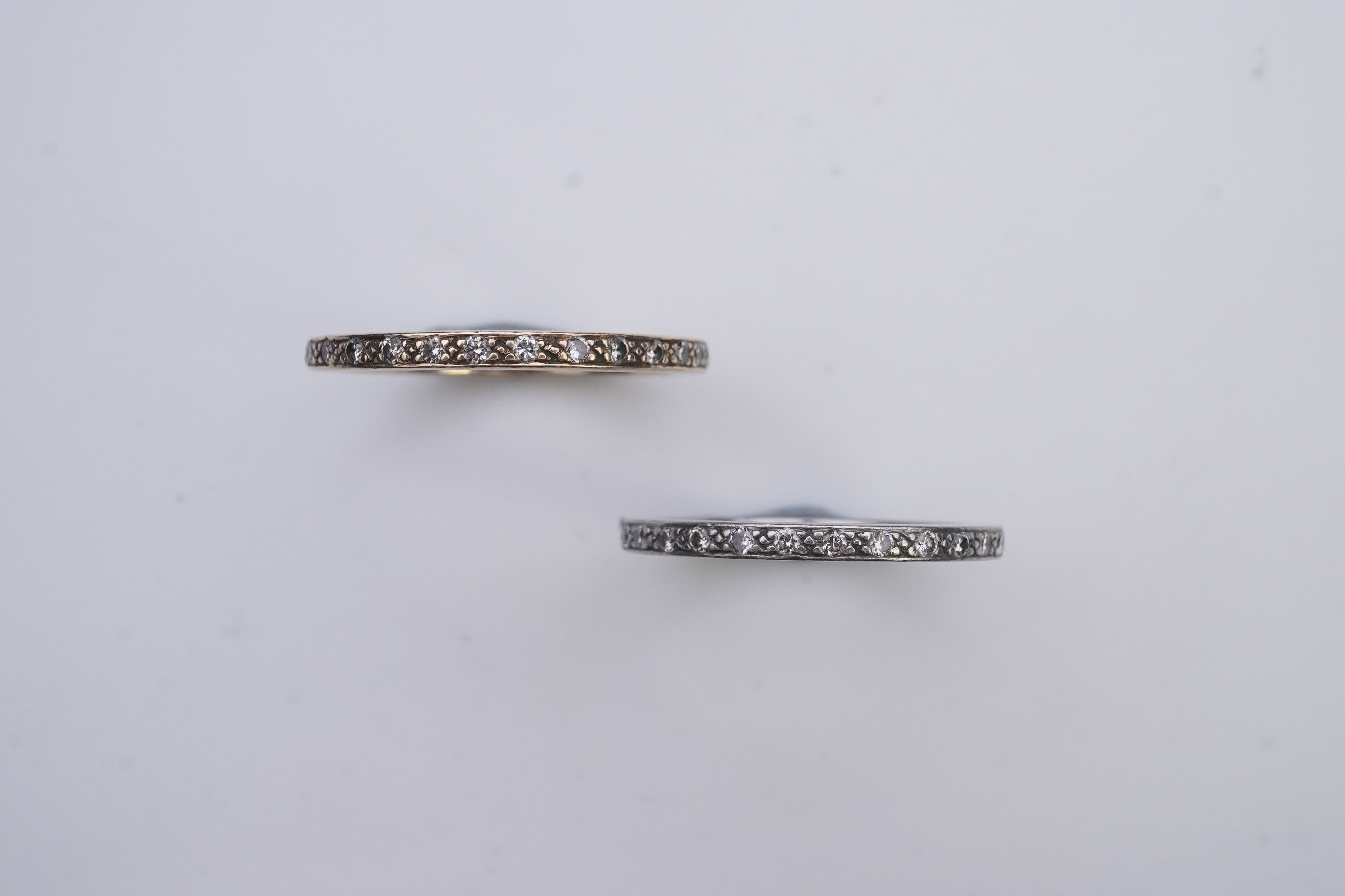 A pair of diamond eternity rings